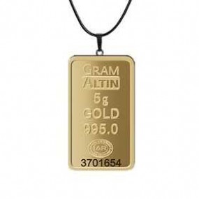 5 gr 24 Ayar Gram Külçe Altın Kolye 5 gr 24 Ayar Gram Külçe Altın Kolye
